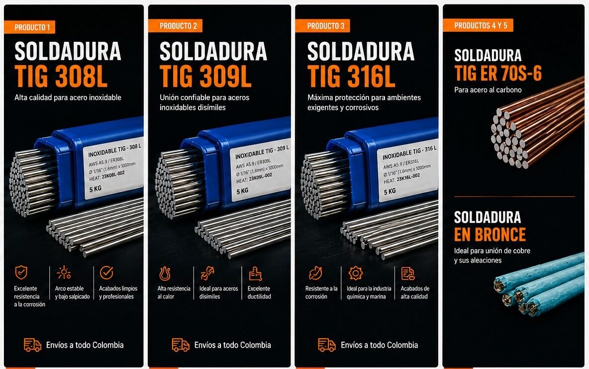 Soldadura TIG para fabricación en acero inoxidable, acero al carbono y bronce